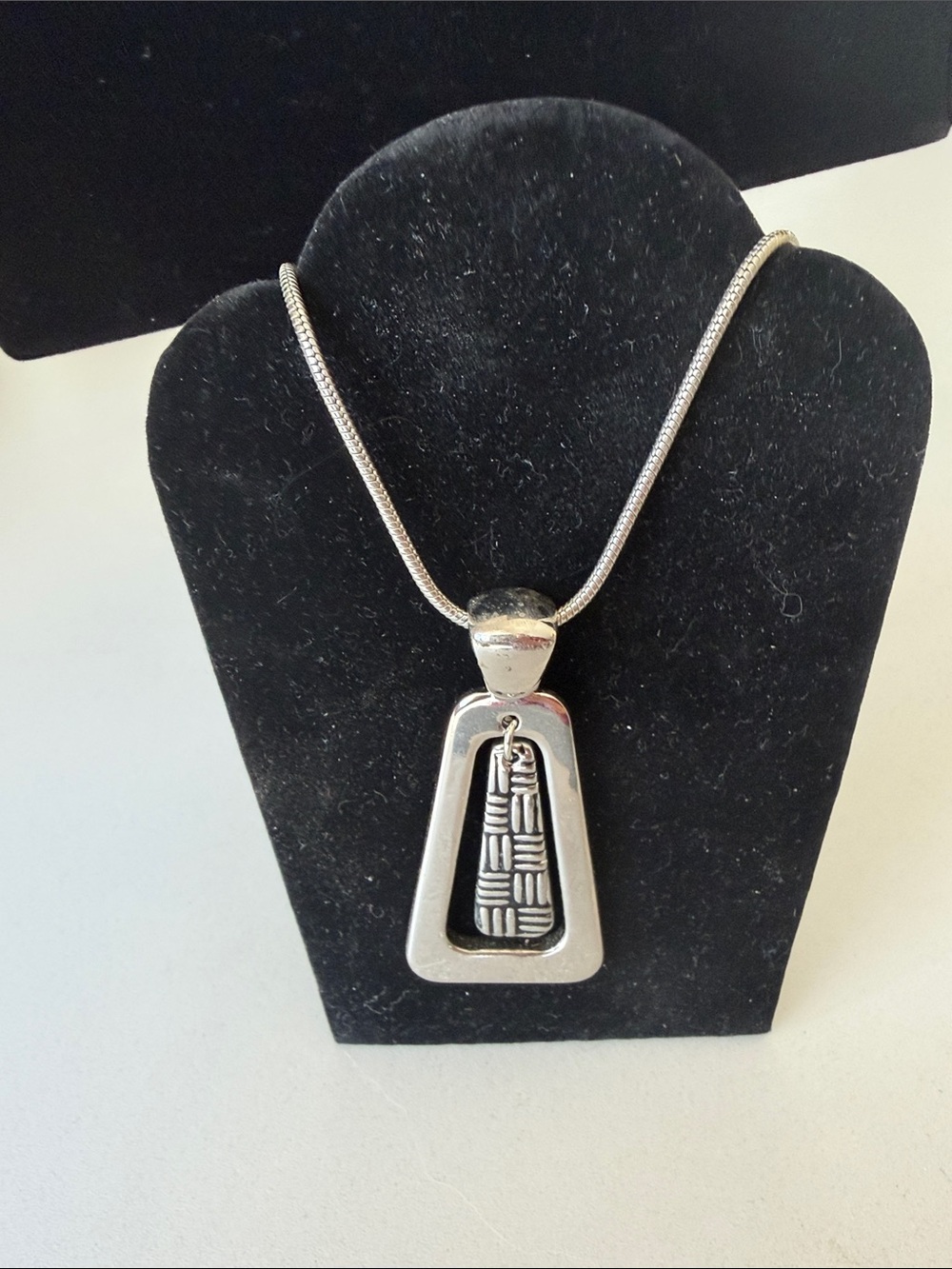 Silver Tone Lia Sophia Geometric Pendant Necklace